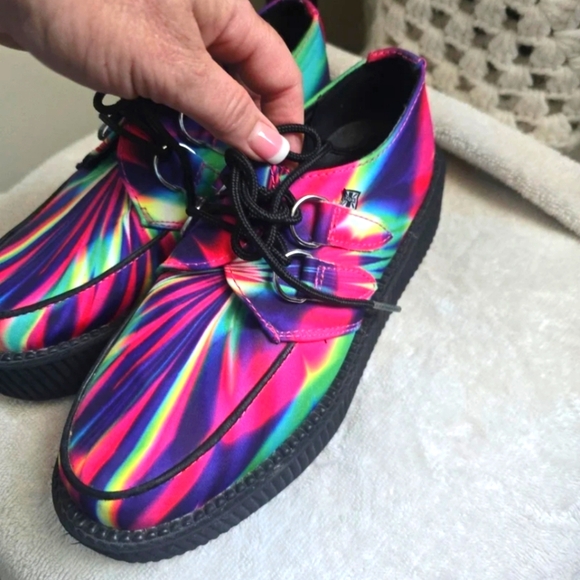 tuk Shoes - RARE T.U.K. Shoes Hi Rainbow Creepers Psychedelic NWOT Firm Price